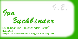 ivo buchbinder business card